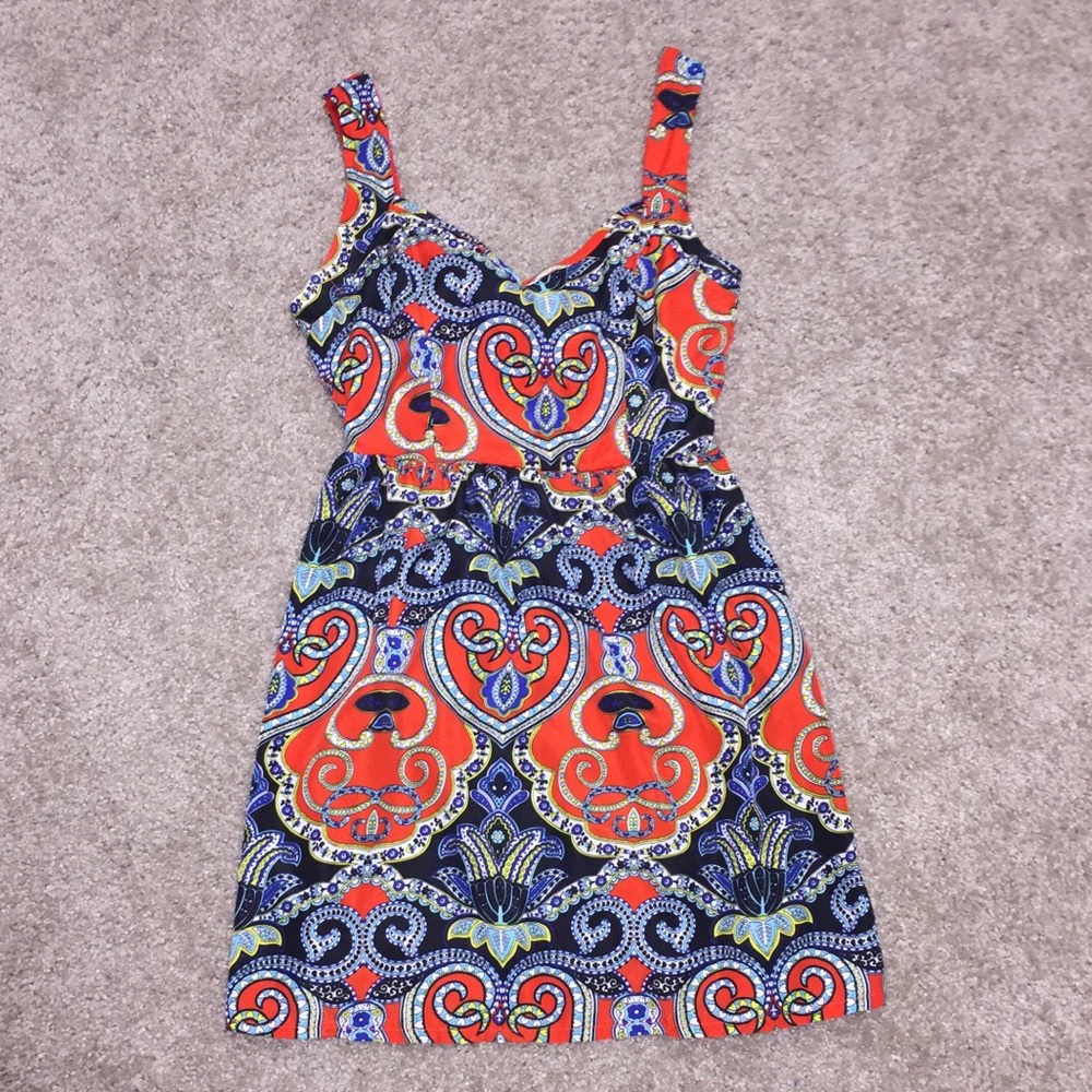 Floral Pattern Open Back Dress